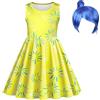 DiULi Vestito Costume Gioia Disgusto Carnevale Travestimento per Bambina, Taglia 110