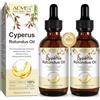 JIUYUANCHUNJJ Cyperus Rotundus Olio per la depilazione, 2 confezioni 100% puro naturale per la depilazione del corpo e del viso, per donne, riduce la crescita indesiderata dei peli dopo la barba, restringe i pori