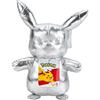 Pokémon BO38284, peluche Pikachu (argento, 20 cm), 25 anni di anniversario d'argento - peluche argentato