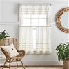 Martha Stewart Water's Edge Set di 3 Tende da Finestra trapuntate e mantovane, Cotone, Bianco, 36 Tier Set