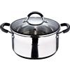 MasterPro Foodies | Casseruola con Coperchio | Base di 24 cm con Capacità di 5 L | Acciaio Inossidabile | Scale di Misure e Manici Ergonomici di Silicone | Utensile da Cucina | Tutti i Piani Cottura