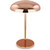 BRILONER - Lampada da tavolo LED senza fili IP44 con bordo luminoso, touch dimmer, batteria ricaricabile, lampada da scrivania senza fili, lampada da comodino ricaricabile, 19,5x30,5 cm, color rame