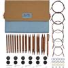 KnitPro Set Ferri Intercambiabili Ginger - Coppia di Ferri Circolari 13 x 13 cm con Accessori Set Ginger Grande, per Principianti, Professionisti e Confezione Regalo