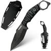 Omesio Coltello da Caccia Full Tang in Acciaio 420 | Lama Fissa 10,5 cm | Coltello da Cintura per Sopravvivenza, Campeggio ed Escursionismo | Manico in ABS Antiscivolo