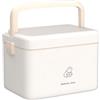 Jadeshay Scatola per Medicinali, Cassetta di Pronto Soccorso Scatola Portaoggetti per Medicinali in Plastica per Famiglie con Compartimenti e Fibbia 24 x 15 x 16 cm(bianco)