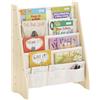 SoBuy Libreria Montessoriana per Bambini Scaffale Portagiochi e Porta Libri a 4 Livelli in Tessuto, Organizer per Cameretta Naturale 63x28x76 cm KMB50-N