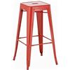 CLP Sgabello da Bar Joshua I Sgabello da Bar impilabile in Metallo I Sgabello da Bar con poggiapiedi I Altezza della Seduta 76 cm I Sgabello impilabile, Colore:Rosso
