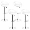 XUANYU Set di 4 Sgabelli da Bar, Seduta in plastica ABS, Sedia da Bar Alta con Supporto Lombare e Poggiapiedi, Sgabelli da Cucina con Altezza Regolabile 81-101 cm, Seduta 43×43×26 cm (Bianco)