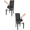 t m c s Tommychairs - Set 2 sedie imbottite con cuffia sfoderabile modello Jazz per cucina, struttura in faggio anilina nera, seduta e schienale imbottiti e rivestiti con cuffia in tessuto antracite