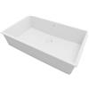 PRIMAGRAN Lavello da Cucina Bianco 76x47cm, Lavandino da Cucina a 1 vasca + Sifone Classico, Lavabo da Cucina Incasso al mobile 80cm - London Slim