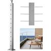VEVOR Ringhiera per Recinzione da Balcone 914x100x100 mm da Giardino Balcone Ponte in Acciaio Inox, Kit di Palo per Balaustrata da Terrazza, Argento, 1JZLGZXYS91466KZK001V0