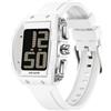 findtime Orologio parlante con grandi numeri digitali per persone ipovedenti, anziani bianco orologio da polso facile da leggere, bianco, cinghia