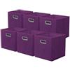 powerking Contenitore contenitore di stoccaggio in tessuto, 6 Pack pieghevole panno di stoccaggio Cube Organizer Cassetto con maniglia in metallo per armadio e giocattoli di stoccaggio, Viola