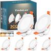 YindaLux Faretti Led da Incasso per Cartongesso, 5W 550LM IP44 Faretti LED Soffitto Dimmerabile, 3000K 4000K 6000K Regolabile Faretti da Incasso 230V Diametro Foro Ø65-75mm, Bianco, Set di 6