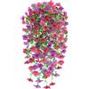 Epaing 2 Pezzi Fiori Finti da Esterno, Fiori Artificiali Pianta Finta Cadente Esterno Resistenti ai Raggi UV Parete Fiori Piante Artificiali per Giardino Vaso Balcone Decorazione Interna(Rosa Viola)
