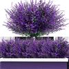 Elecoutek Fiori Artificiali, 12 Mazzi di Fiori di Lavanda Artificiali da Esterno, Piante da Balcone da Giardino Interno Impermeabile UV Protetto Fiori di Plastica, Viola