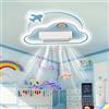 ATEEZ Led Ventilatore da Soffitto con Luce e Telecomando Musica Dimmerabile Bambini Lampadario con Ventilatore con Timer 6 Velocità Silenzioso Senza Pala Plafoniera Ventilatore per Cameretta