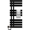 SKYLYZH Scaldasalviette Elettrico, Termostato WiFi Smart Scaldasalviette, per Alexa e Google Home e APP, 500x1100 mm, Portasciugamani elettrico, Scaldasalviette Elettrico Bagno Basso Consumo-WIFI Black Left