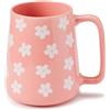 Ceraozmus Tazza da caffè in ceramica da 700 ml con grande manico, tazza da caffè grande smaltata in forno fatta a mano, tazza da tè, tazza originale (Rosa)