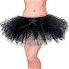 Homipooty Gonne a tutù da donna, tutù da balletto per adulti, con elastico a 6 strati, in tulle, per donne, per costume di Halloween anni '50 e '80, Nero , 39W