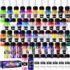 Roizefar Colori Aerografo, 44 Colori con 6 Diluenti, Fai Da Te, Modellismo | Colori Neon e Metallizzati, Pittura Acrilica Pronta da Spruzzare a Base d'Acqua, 20ml/Bottiglia, per Artisti e Principianti