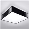 Plafoniera da Soffitto Quadrata in PVC 2xE27 HORUS 35 Nera da interno