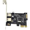 Comphic Scheda di Espansione PCIE Convertitore PCI-e A 2 Porte USB3.0 5Gbps Riser Card per Win7/8/9/10/Linux
