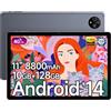 Ulefone Tab A11 Tablet 11 Pollici, Android 14, 8800mAh/18W, Octa-Core Gaming Tablet 10GB+128GB(TF 2TB), 4G LTE Dual SIM+5G WiFi, Tablet PC con 16MP+8MP, 4 Smart PA Speaker/Widevine L1/OTG/GPS/TÜV/GMS
