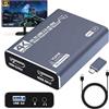 GOMETY Video Capture Card 4K HDMI a USB 3.0, 1080P 60Hz Game Capture Card, Audio Grabber High Speed 4K HDMI Loop-Out, Scheda di registrazione video per
