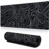 Jadin Tappetino Mouse 900x400mm, Sottomano Scrivania, Mouse Pad XXL Gaming da Gioco Dal Design Liquido, Tappeto Scrivania Antiscivolo, Tappetino Mouse Gaming per Giocatori Copri Scrivania (Nero-A)