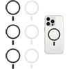 Qneneam 6 Pezzi Anello Magnetico per Magsafe，Anelli Magnetici Universali Compatibili con iPhone 15/14/13/12 e Galaxy S23/S22/S21 Serie Ricarica Wireless, Adattatori per Custodie Smartphone, Nero e Bianco