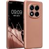 kwmobile Custodia Compatibile con Xiaomi Redmi Note 14 PRO 4G Cover - Protezione Back Case Morbida - Silicone TPU Effetto Metallizzato Oro Rosa Metallizzato