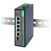 LINOVISION Industrial 4 porte Gigabit BT90W PoE Passthrough Switch e PoE Extender, IEEE802.3af/at/bt, alimentazione DC opzionale, porta SFP, guida DIN PoE Powed Switch supporto 250m PoE lunga distanza