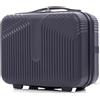 R.Leone Valigia da 1 pezzo Fino a Set 4 Trolley Rigido grande, medio, bagaglio a mano e beauty case Lucchetto TSA in Polipropilene 8 Ruote Autonome 6060 (Blu, XS Beauty case)