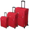 Valigeria.shop Set 3 Valigie ORMI espandibile Valigia semirigide in tessuto poliestere 4 ruote piroettanti trolley piccolo adatto bagaglio a mano per cabina con compagnie lowcost (Rosso)