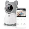 NEDIS Telecamera interna SmartLife - Wi-Fi - Full HD 1080p - Controllo Pan-tilt PTZ - Cloud Storage (opzionale) / microSD (non inclusa) - Con sensore di movimento - Visione notturna - Bianco/Grigio
