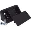SKIR'CO 20 staffe per mensole nere 44 x 20 x 20 mm, 90 gradi, giunto ad angolo retto in plastica, viti incluse (20, nere)