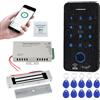 FUSYTULY WiFi Tuya APP Sistema Controllo Accessi IP68 Tastiera Biometrica RFID 125KHz 13.56MHz Serrature dell'impronta Digitale + 180KG Serratura Magnetica Elettrica, Carte Chiave 10PCS