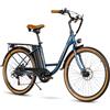 SAMEBIKE Electric Bicycle, Electric City Bike 26 Inch with Removable Battery 36 V 8 Ah, 4.5 Inch LED Display, Maximum Range of 60 Km