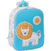 safta LION 3D - Zaino per asilo 3D, adattabile al carrello, facile da pulire, ideale per bambini di diverse età, comodo e versatile, qualità e resistenza, 22 x 10 x 27 cm, bianco/blu, M, Casual