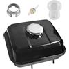 OQUGRHR Serbatoio carburante per motore Honda GX160 5,5HP GX200 6,5HP GX140 con rubinetto e filtro per tappo del serbatoio del gas, sostituisce 17510-ZE1-020ZA Nero
