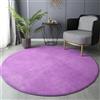 SK Studio Tappeto Rotondo per Soggiorno, fondo antiscivolo, Lavabile Morbido Pelo Corto Morbido per Camera da letto Viola, 80cm