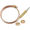Fllyvly Termocoppia Universale a Gas M8, Sonda Termocoppia per Bruciatore a Gas, 600mm, Pezzi di Ricambio per Riscaldamento Esterno, Dadi di Collegamento, Accessori per Camino e Barbecue