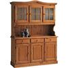 EsteaMobili CREDENZA IN PINO BASE + ALZATA CRISTALLIERA LEGNO COLORE MIELE - NOCE - NATURALE