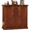 Vicentini arreda CREDENZA MADIA BUFFETT IN LEGNO NOCE SCURO ARTE POVERA MOD MODENA 3 PORTE 2 CASSETTI