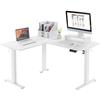 WOLTU Scrivania Angolare Regolabile in Altezza Elettrica 140x120cm, Scrivania per Computer a L con Supporto per Monitor e Ganci, Scrivania Ufficio Tavolo Bianco con 4 Controllo Memoria, TS178ws