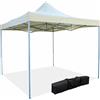IBK Gazebo Richiudibile Telescopico in Metallo a Fisarmonica 2x2 e 3x3 mt Pieghevole con borsa per Trasporto Colore Beige trasportabile da giardino e mercato (2x2)