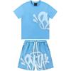 Generico Denim Tears Tuta Estiva con Stampa Kapok,Set T-Shirt e Pantaloncini,Fashion Brand da Uomo Donna in Schiuma 2025 t-Shirt Cotone Uomo