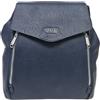 COVERI COLLECTION Zaino in Ecopelle con Manico Intrecciato, Dimensioni 38x28x12 cm, 2 Tasche Frontali con Zip, Tracolle Regolabili, Art.8002-6 (BLU)