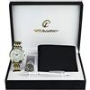 CHTIME Cofanetto regalo orologio da uomo - lampada LED - portafoglio - penna - bracciale, argento oro